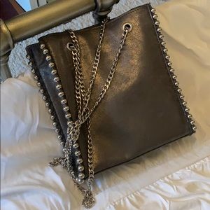 Zara Metallic Purse with Metal Chain Handles